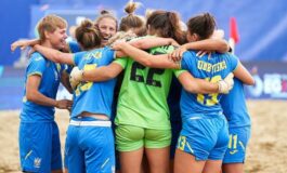 ЖІНОЧА ЗБІРНА УКРАЇНИ З ПЛЯЖНОГО ФУТБОЛУ ВИБОРОЛА СРІБЛО III ЄВРОПЕЙСЬКИХ ІГОР