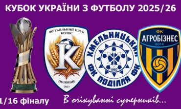 ТРИ КОМАНДИ З ХМЕЛЬНИЧЧИНИ В 1/16 ФІНАЛУ КУБКА УКРАЇНИ